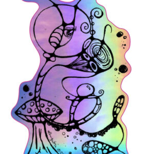 Out of this World Neurographic Drawing Art Sticker Design by Hugatrie